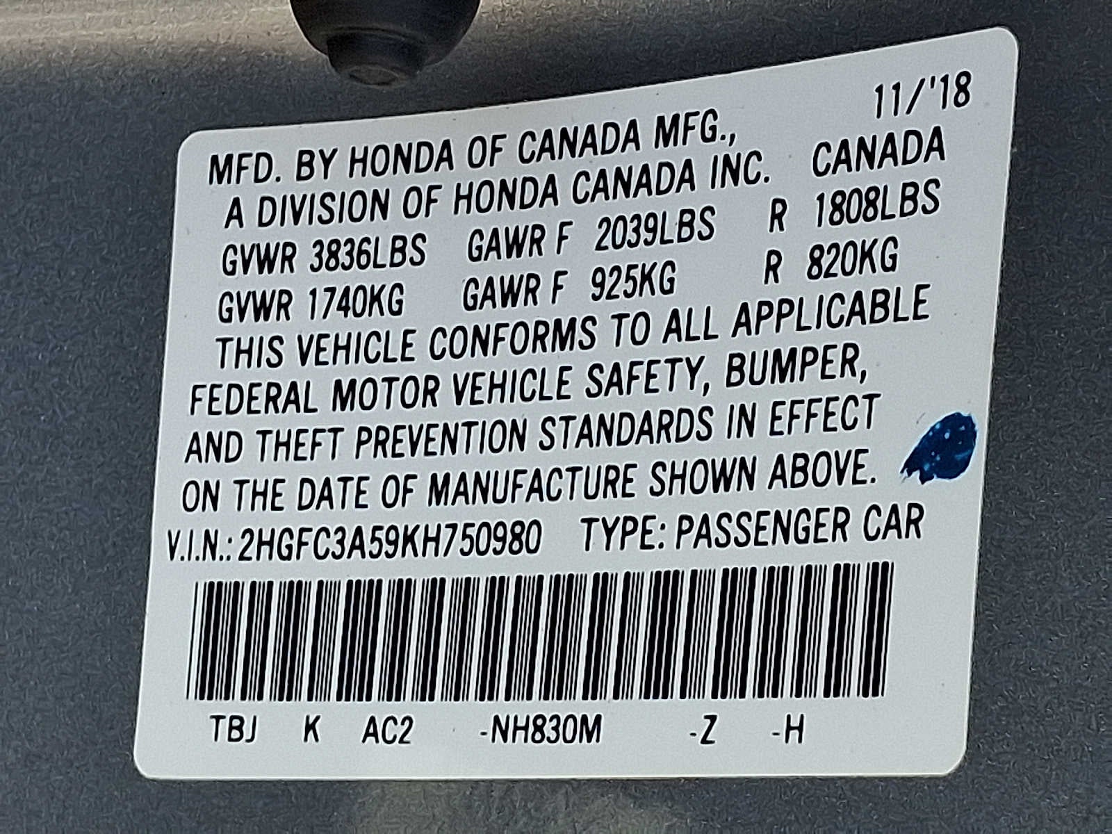 2019 Honda Civic Si Coupe Civi