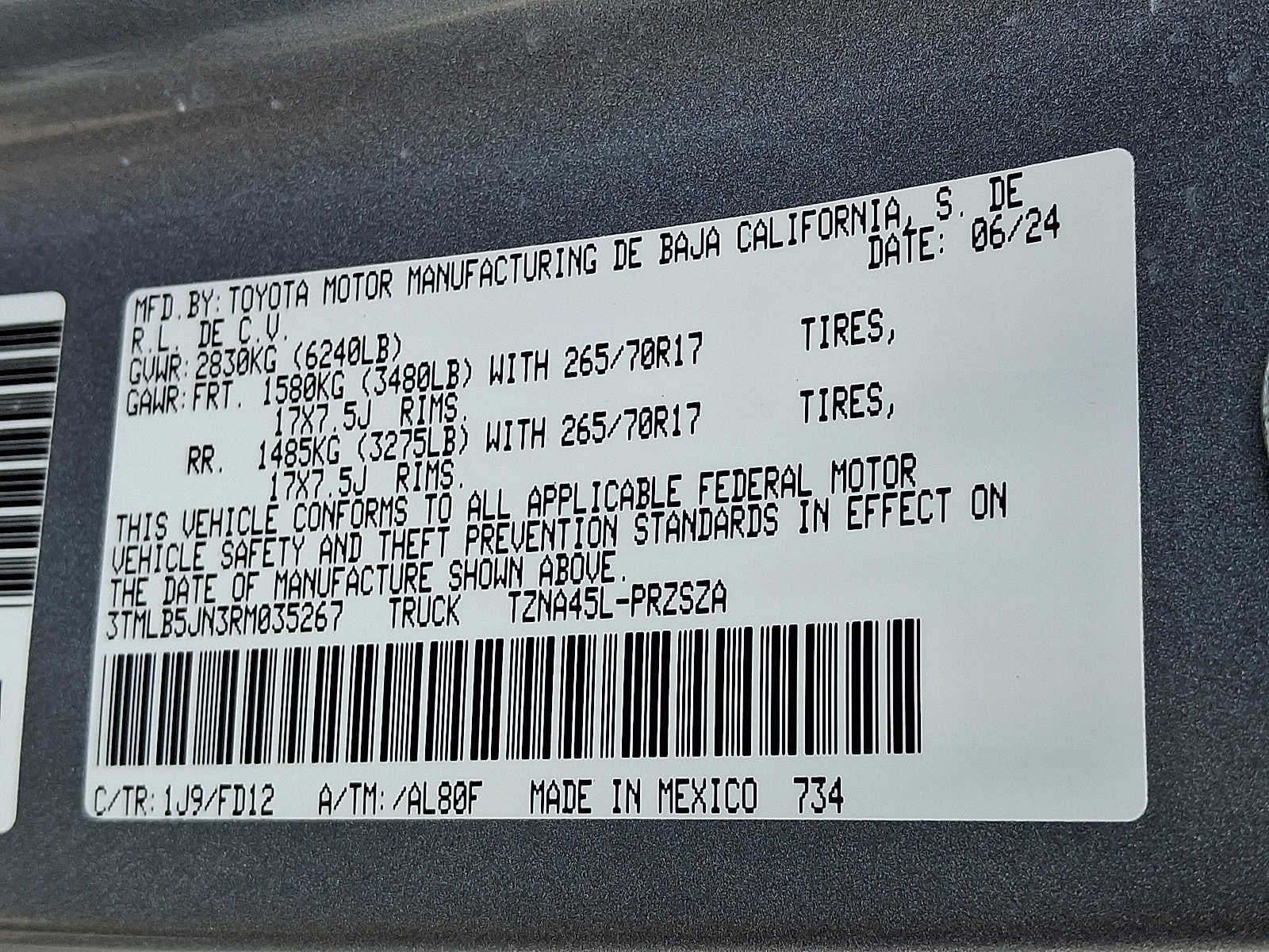 2024 Toyota Tacoma 4WD SR5
