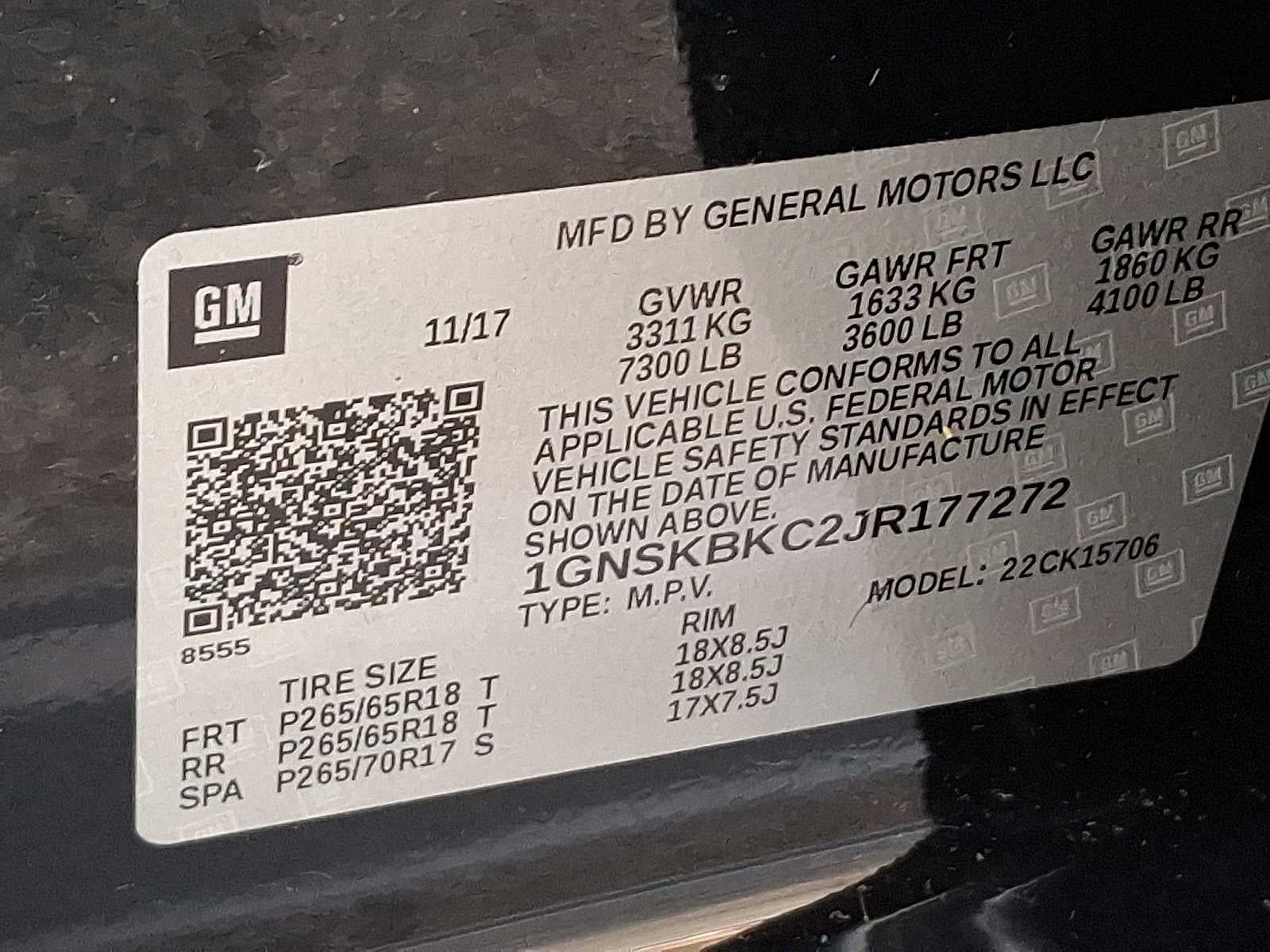 2018 Chevrolet Tahoe LT