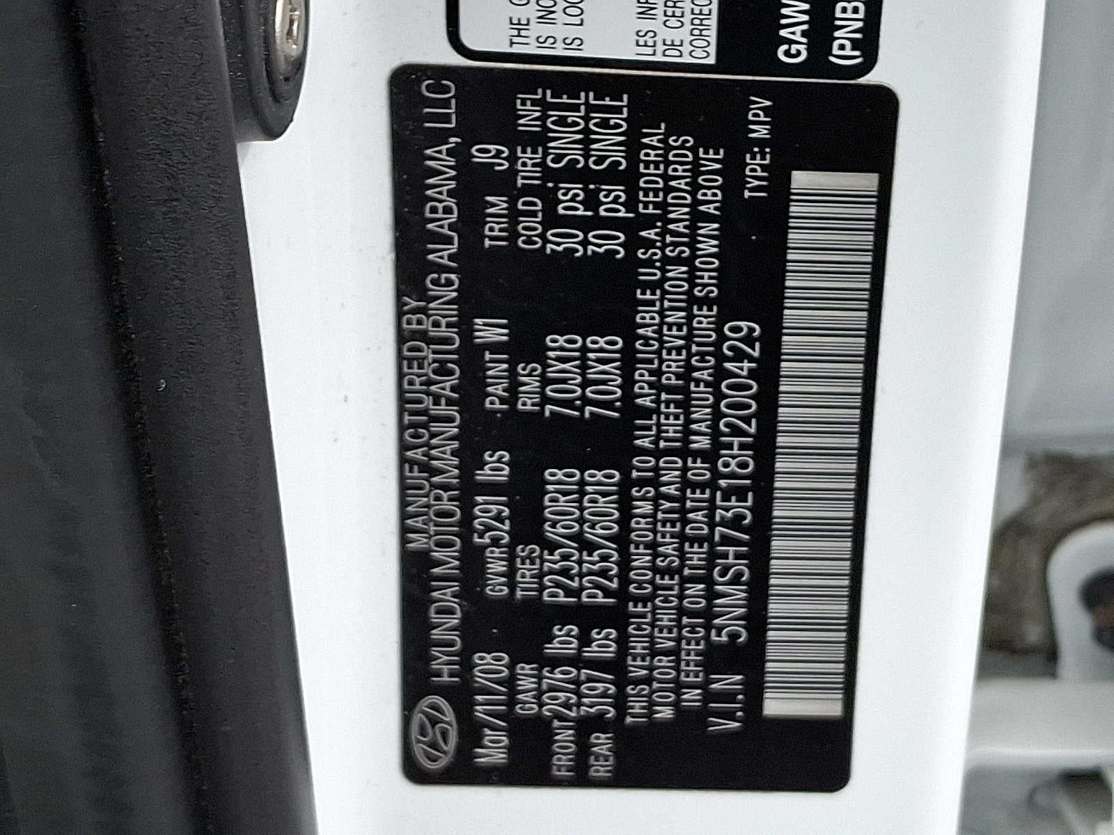 2008 Hyundai Santa Fe SE